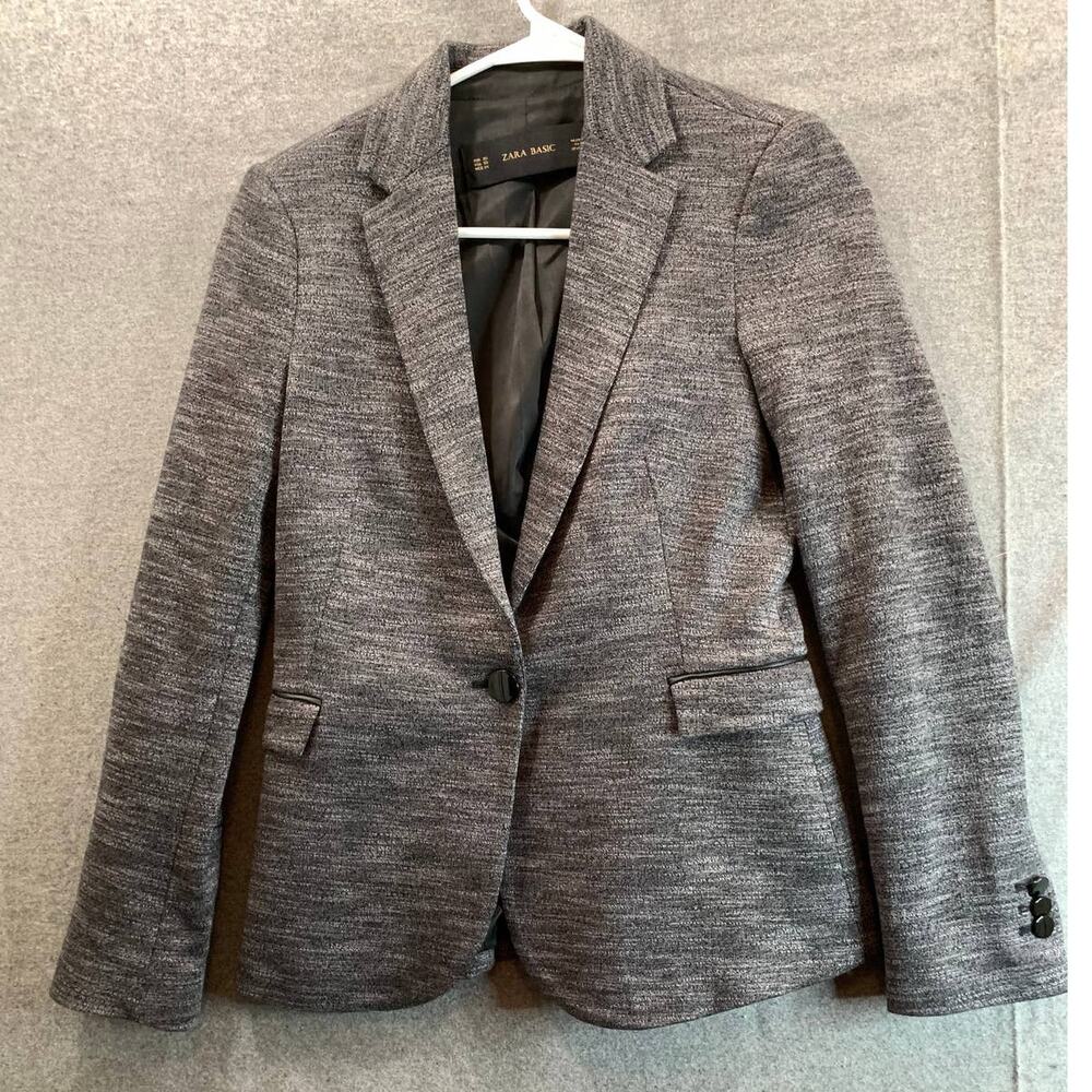 ZARA Basic Suits Womens Size Extra Small Gray Formal Top Blazer